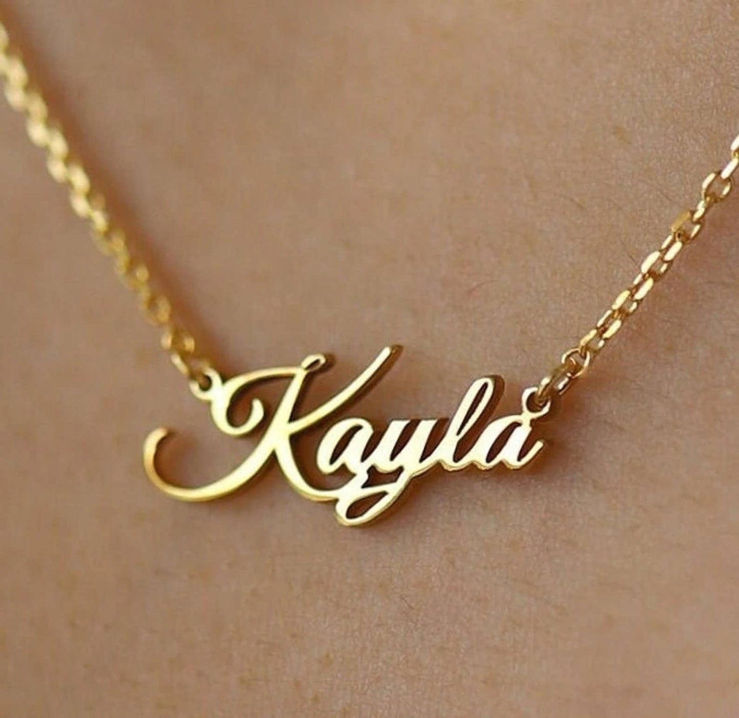 Personalized Name Necklace, Gold Name Necklace